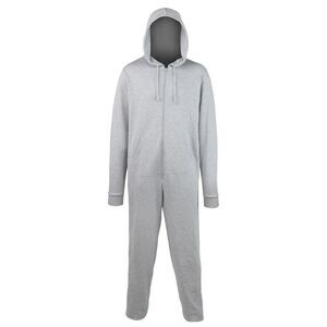 Comfy Co Unisex Womens/Mens Plain  Zip Up All In One Onesie Jumpsuit / Heather G